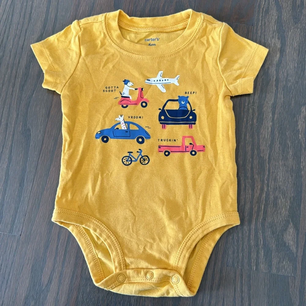 Carter’s 2-Piece Baby Car Outfit Set Yellow Gray 6M